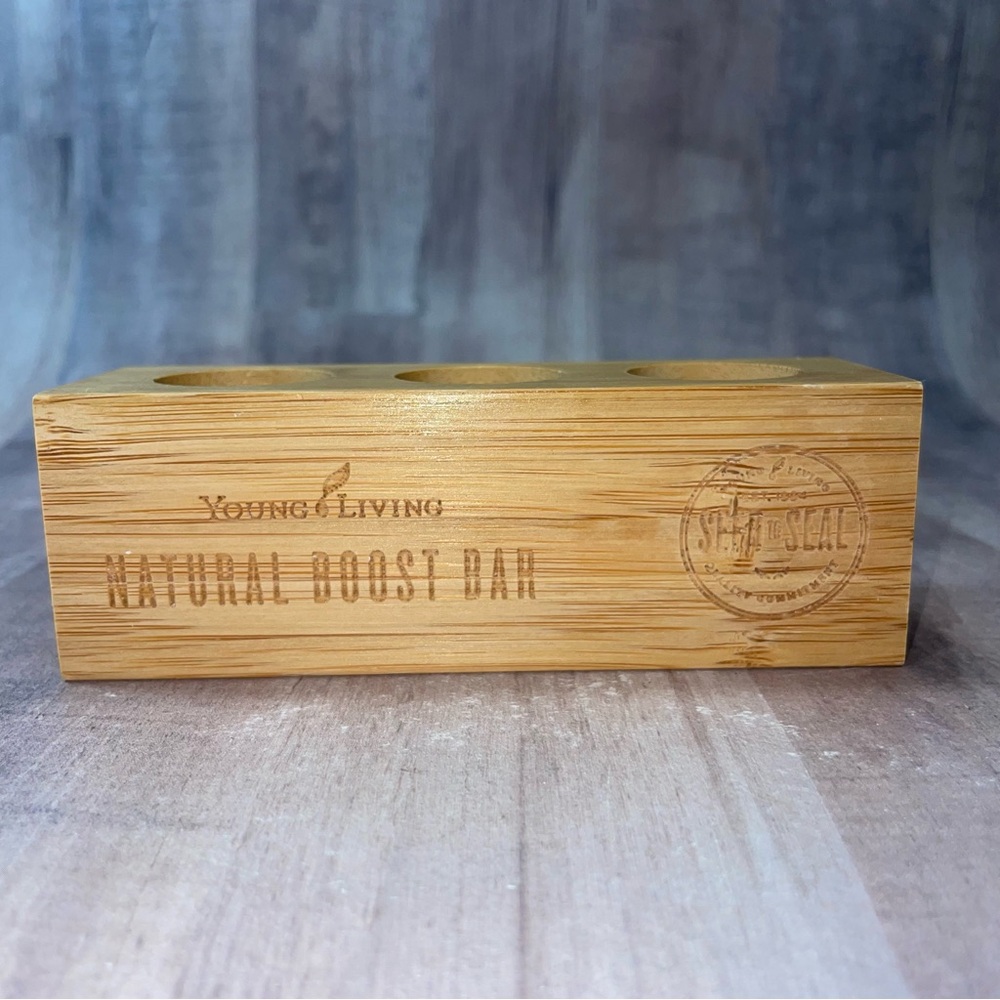 Essential Oil Holder Young Living Natural Boost Bar Bamboo Holds 3 Oil Bottles